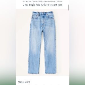 Abercrombie curve love high rise ankle Jean size 14